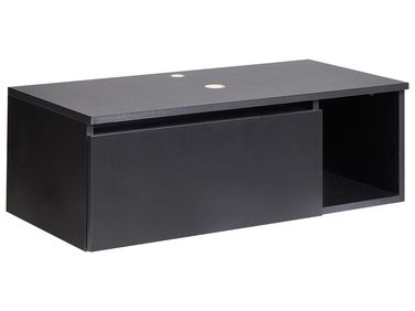 Meuble lavabo mural RUPANCO 80 cm Noir