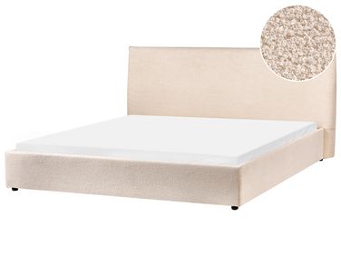Lit avec sommier Bouclé LAVAUR 180 x 200 cm Beige
