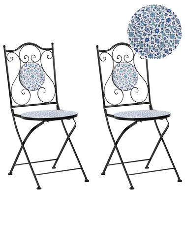 Lot de 2 chaises de jardin CHAPECO Pliant Métal Noir