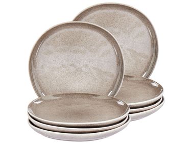 Lot de 8 assiettes à dessert COSTMARY Grès Gris