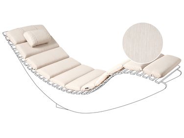 Kussen voor ligstoel BRESCIA PREMIUM 180 x 60 cm Lichtbeige