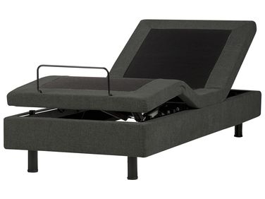 Lit réglable sans tête de lit Tissu CASTELLAN 90 x 200 cm Gris foncé