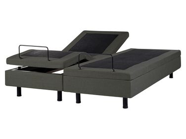 Lit réglable sans tête de lit Tissu CASTELLAN 160 x 200 cm Gris foncé