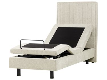 Lit réglable Tissu CASTELLAN 80 x 200 cm Beige