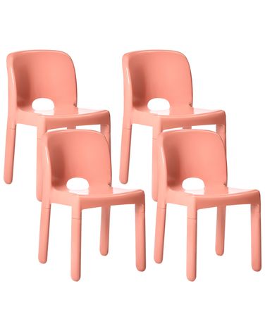 Lot de 4 chaises de jardin BETIM Corail