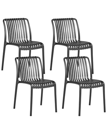 Lot de 4 chaises de jardin ARICCIA Noir