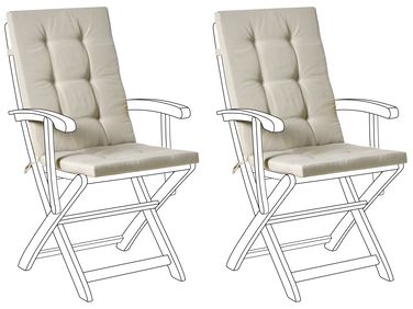 Lot de 2 coussins de jardin MAUI PREMIUM Taupe