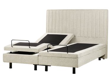 Lit réglable Tissu CASTELLAN 160 x 200 cm Beige