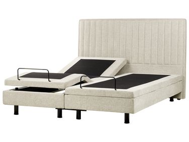 Lit réglable Tissu CASTELLAN 180 x 200 cm Beige