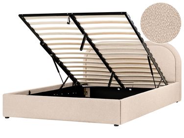 Lit ottoman Bouclé QUILLIEN 160 x 200 cm Beige