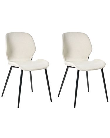Lot de 2 chaises de conférence HOLLAND Tissu Beige clair