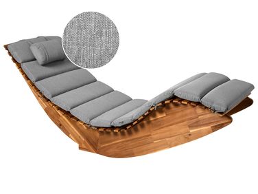Ligstoel met kussen BRESCIA PREMIUM Acaciahout Grijs melange