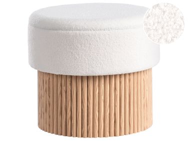 Pouf de rangement RICHEY Bouclé Blanc cassé