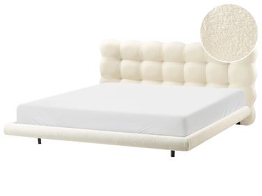 Lit avec sommier Bouclé SOULISSE 180 x 200 cm Blanc cassé