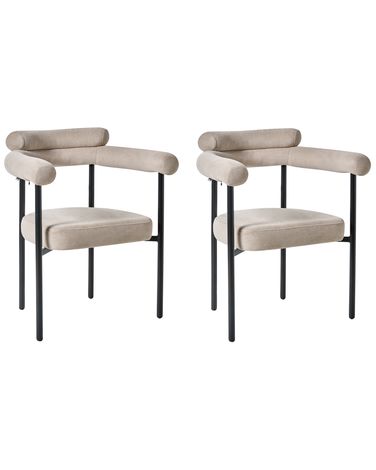 Lot de 2 chaises de salle à manger LYNEY Tissu Beige