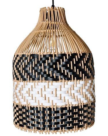 Hanglamp TURABO Rotan Zwart/wit