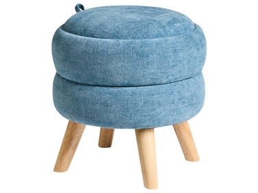 Poef met opbergruimte HAWLEY Chenille Blauw