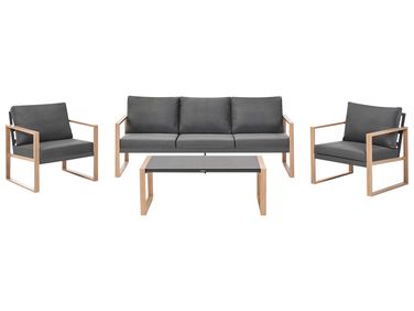Loungeset met tafel 5-zits GELSO Metaal Donkergrijs
