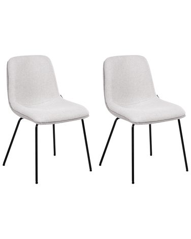 Lot de 2 chaises de salle à manger LORIDA Tissu Gris clair