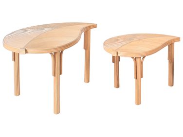 Lot de 2 tables basses PARALIA Rotin Naturel
