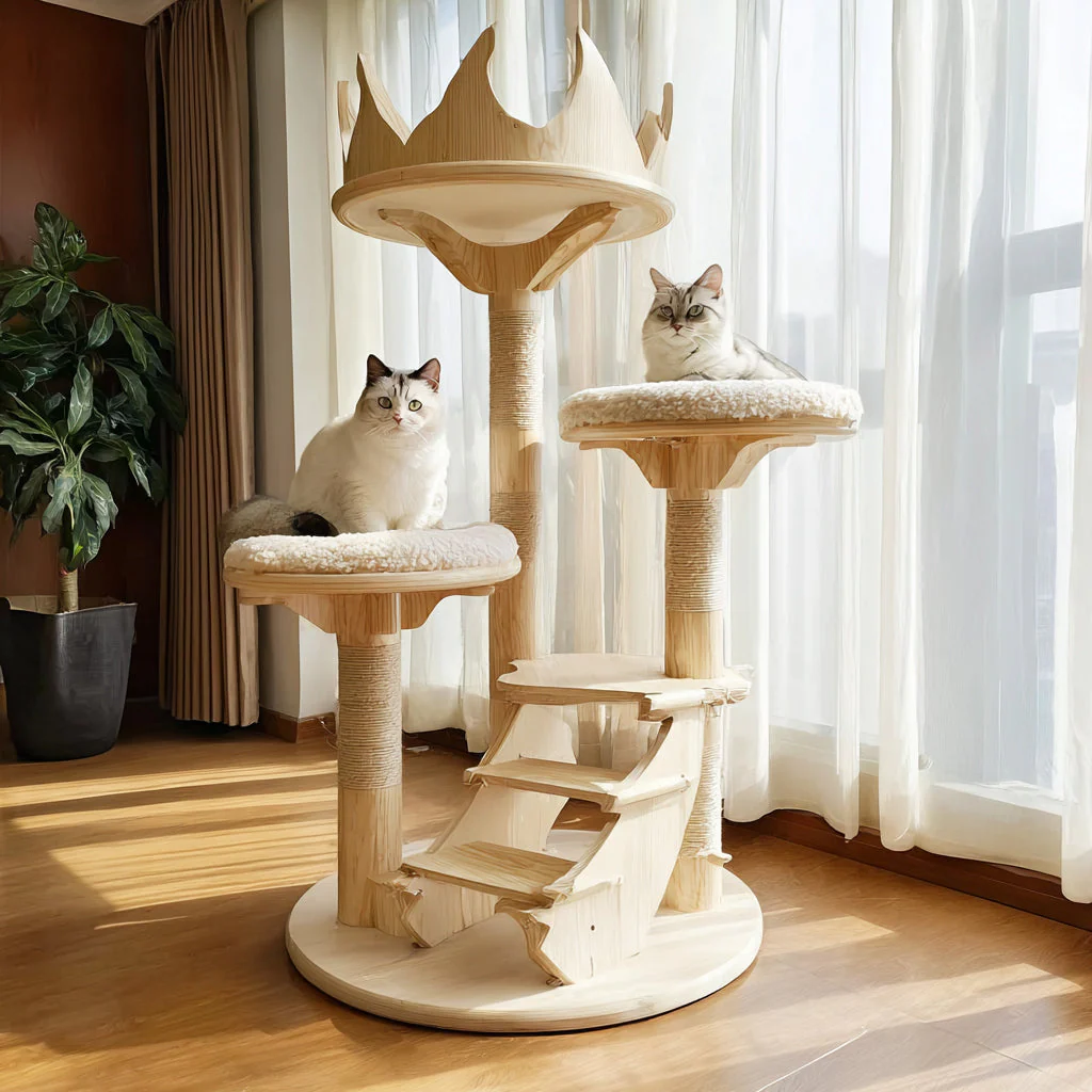 Kattentoren van Echte Takken en Rotan – Perfect voor Minimalistische en Natuurinspiratie Huizen