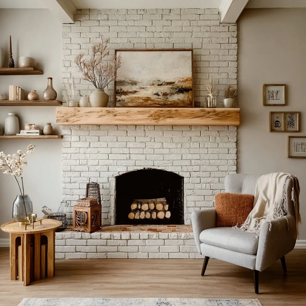 Duurzame Massief Houten Openhaardplank – Zwevende Plank & Modern Ontwerp