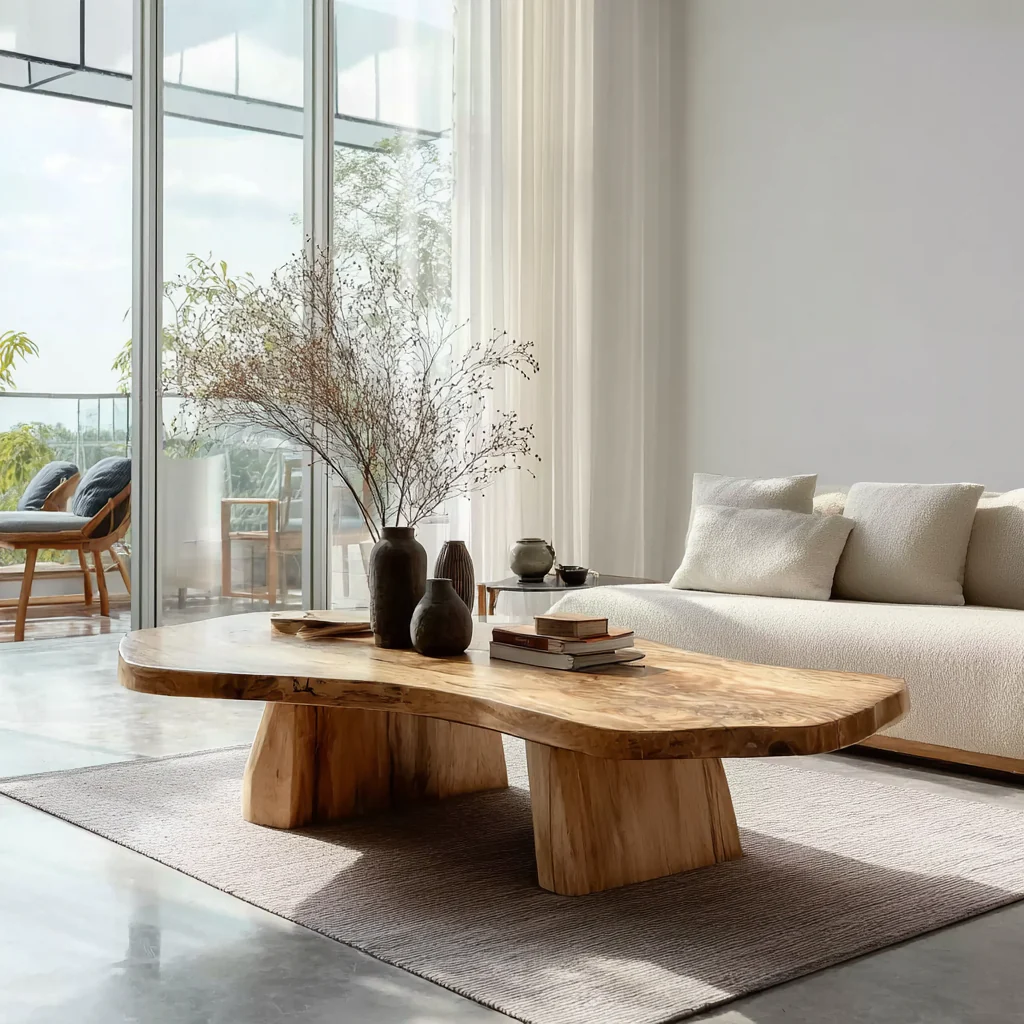 Handgemaakt Massief Houten Eettafel – Rustieke Live Edge Gekerfd Uitschuifbaar Meubel