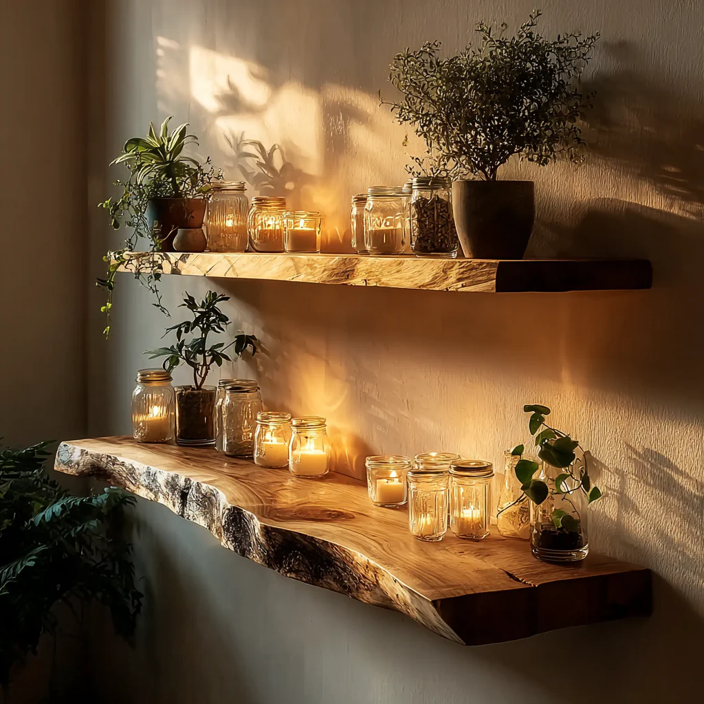Diepe Massief Houten Drijvende Plank – Wandrek voor Badkamer en Keuken