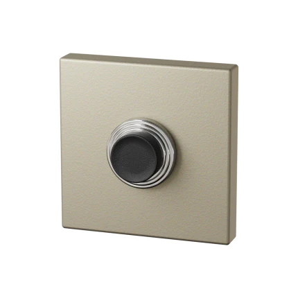 Beldrukker vierkant met zwarte button | GPF | champagne