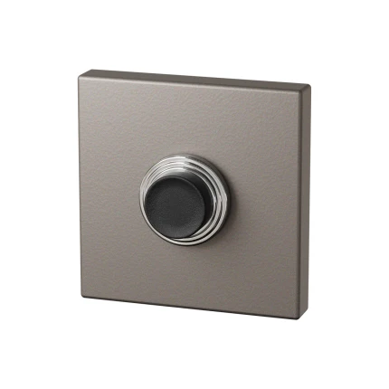 Beldrukker vierkant met zwarte button | GPF | mocca