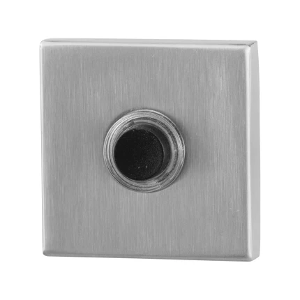 Beldrukker vierkant met zwarte button | GPF | RVS